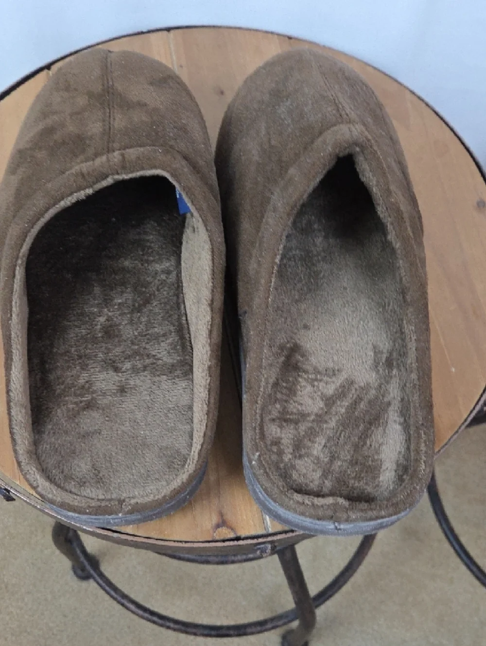 Stafford Men's Brown Suede-Look Slip-On Slippers